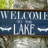 Lake and Lodge Decor, Indoor and Outdoor Signs, Welcome Signs, Farm and Country Decor, Cottage Chic, Rustic Signs, Handcrafted by Crow Bar D'signs, Vermont, USA, Welcome to the Lake Sign, 10.5" x 20.5", $40.00 plus shipping