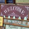 Welcome Sign, Handmade Wood Signs, Indoor and Outdoor Signs, Salvaged Wood Art, Cedar Framed Signs, Signs for the Home, Rustic Country, Shabby Chic, Cottage Decor, WELCOME Sign, 10.5" x 26.5", $40.00