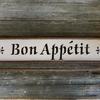 Kitchen Decor, Handmade Wood Signs, Rustic, French Country Home Decor, Primitive, Shabby Chic, Cottage Chic Decor, Wall Art, Handmade by Crow Bar D'signs, Vermont, USA, Bon Appetit ~ 5.5" x 34", $30.00 plus shipping