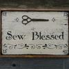 Handcrafted Wood Signs, Rustic Country Home Decor, Cabin Signs, Sewing and Craft Decor, Primitive Wood Signs, Sew Blessed, Crow Bar D'signs