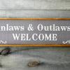 Welcome Signs, Western Signs and Home Decor, Wild West Signs, Signs for the Home, Indoor and Outdoor Signs, Porch Signs, Funny Wood Signs, Hand Painted, Framed Wall Decor, Handcrafted by Crow Bar D'signs, 8.5" x 26.5", $40.00