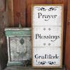 Inspirational Signs and Sayings, Wood Signs, Cottage Decor, Shabby Chic, Country Signs and Wall Decor, Prayer, Blessings, Gratitude, Floral Stencils, Handmade by Crow Bar D'signs, 11.5" x 24", $40.00