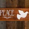 Peace Sign with Dove, Handcrafted Wood Signs, Boho, Cottage Chic, Indoor and Outdoor Signs, Country Signs and Decor, Handmade by Crow Bar D'signs