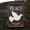 Peace Sign with Dove overlay, Rustic Wood Signs, Indoor and Outdoor Signs, Boho, Primitive, Cottage Chic, Weathered Wood Signs, Handmade by Crow Bar D'signs, Made in the USA