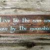 Handmade Wood Signs, Signs and Sayings, Inspirational Wood Signs, Live by the sun and Love by the moonshine, Country Style Signs and Home Decor, Cabin Decor, Lake and Lodge, Boho, Cottage Chick Style, Handcrafted by Crow Bar D'signs, Made in the USA
