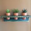 Distressed Green Wall Shelf, Wooden Shelf, Terracotta Pots, Wall and Plant Hanger, Rustic Home Decor, Shabby Chic Decor, Country Chic, Cabin Decor, Greenhouse Decor, Country Home Decor, Handmade