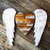 Heart and Wings, Love Sign, Shabby Chic Wall Decor, Home Decor, Boho Decor, Country Home Decor, Distressed Wood Decor, Stenciled Sign, Wings, Wooden Heart, Wood Wall Decor, Love, Angel Wing Decor, Country Decor, Handmade