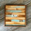 Distressed Wood Decor, Love Sign, Cottage Chic, Distressed Turquoise Wall Decor, Cedar Wood, Country Decor, Wall Design Decor, Pieced Wood Decor, Framed Wall Decor, Handmade, Love
