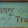 Happy Trails sign - 10"x25" - Hand tooled Copper and Aluminum Corner Overlays - Western Signs and Decor - Cowboy Decor - Horse Decor - Vintage and Rustic Signs and Decor - Barn Signs - handcrafted by Crow Bar D'signs