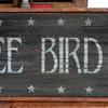 Free Bird sign with feather- 12"x20" - Handcrafted by Crow Bar D'signs - Vintage and Rustic Home Decor - Indoor and Outdoor Signs 
